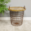 Metal Basket Side Table