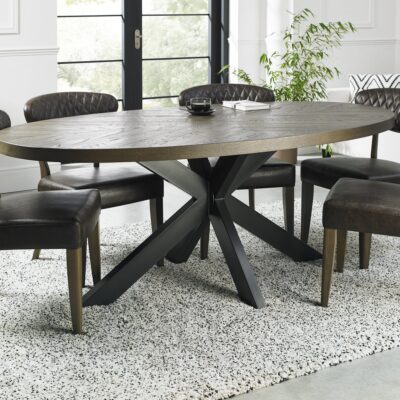 Alternative view of Elite Fumed Oak 8 Seater Oval Dining Table