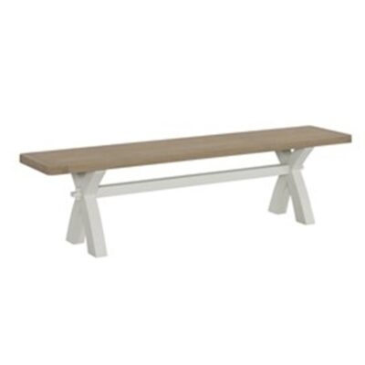 Orpington White Cross Legged Dining Bench