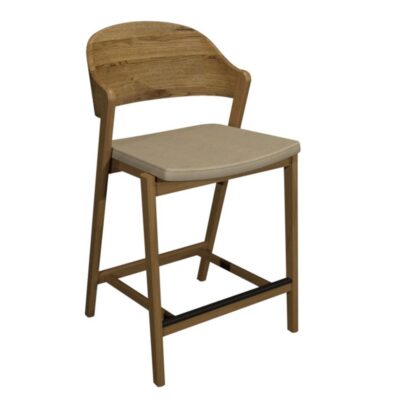 Valley Oak Grey Fabric Bar Stool