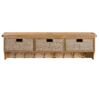 Kingston Wall Shelf with Hooks & Basket