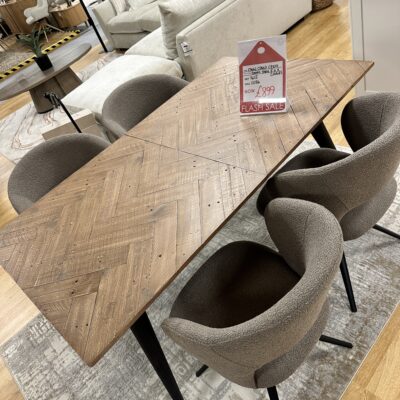 Extending Dining Table & 4 Swivel Chairs